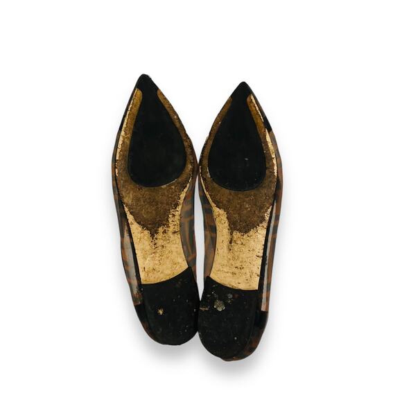FENDI Brown/Black FF Colibri Leather Zucca Mesh Ballerina Flats Size 37 US 7 - Picture 8 of 8